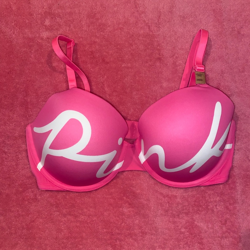 PINK (vs) 34DD lightly lined everywhere t-shirt bra

#cute #pink #vs #y2k